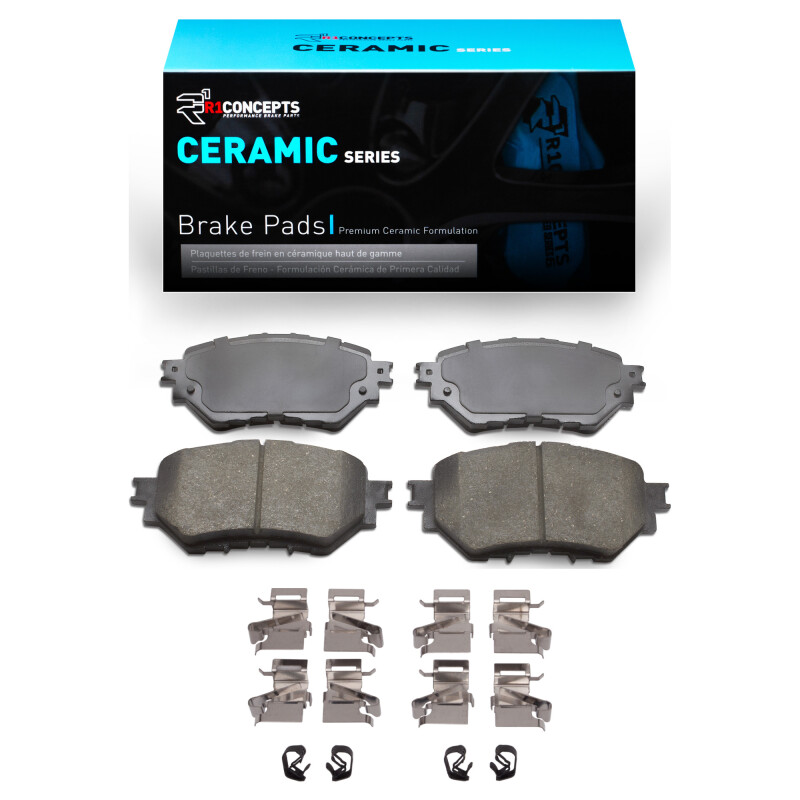 Mazda 3 Ceramic Brake Pads - Front - R1 Concepts - R1 Ceramic Pads & Hardware Kit - `14-`18
